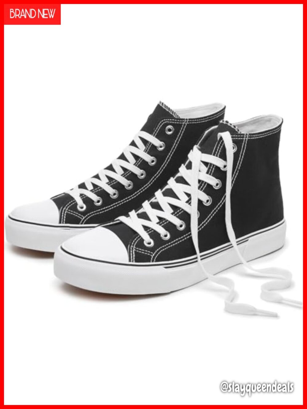 High Top Canvas Sneakers Lace Up Anti-Slip Walking Shoes